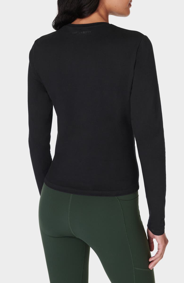 Sweaty Betty Essential Sculpt Long Sleeve T-Shirt, Alternate, color, Black