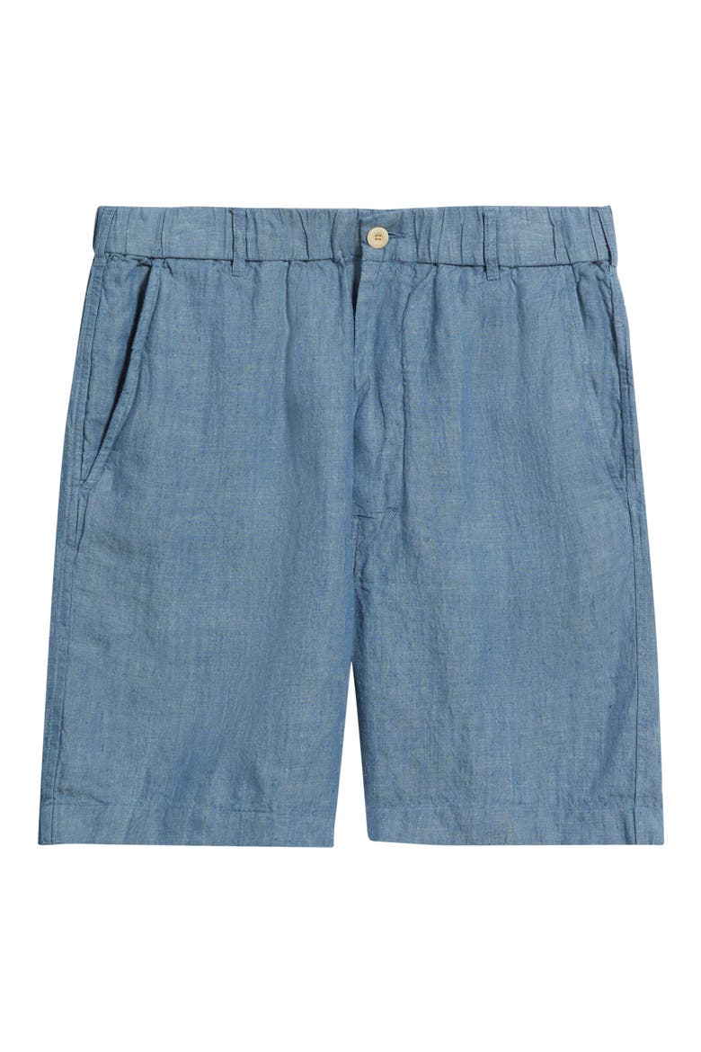Pull-On Linen Shorts, Alternate, color, LIGHT CHAMBRAY