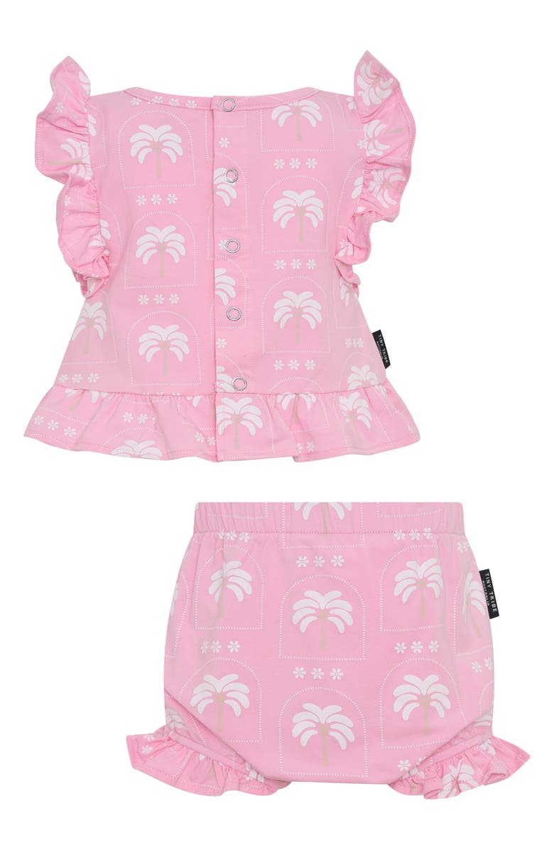 TINY TRIBE Palm Frill Top & Bloomers Set, Alternate, color, Pink