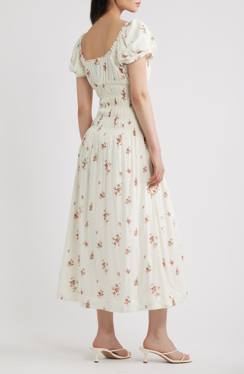 Reformation Riva Shirred Midi Dress, Alternate, color, Maven