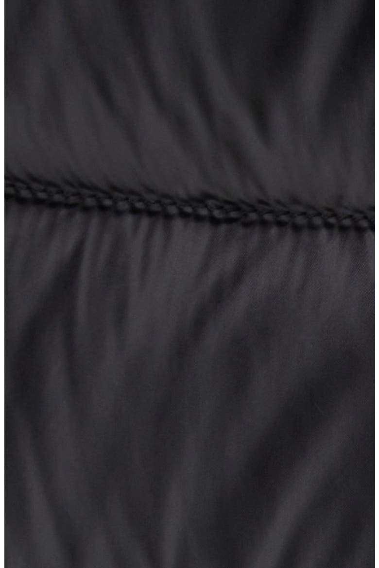 Shiny Nylon Hooded Down Puffer Jacket, Alternate, color, BLACK