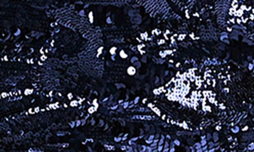 Helsi Leslie Pattern Sequin Strapless Gown In Blue