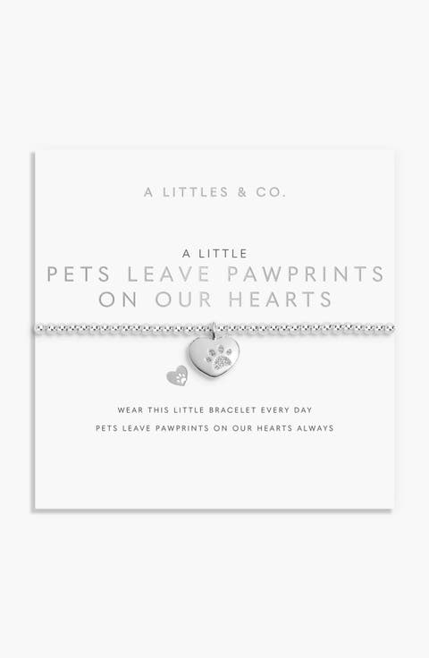 A Little 'Pets Leave Pawprints On Our Hearts' Bracelet In Silver Plating