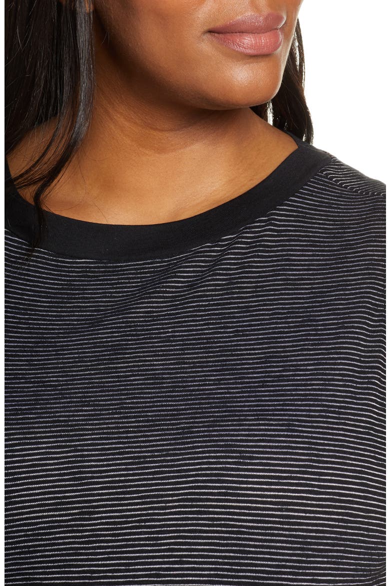 Stripe Knit Tank Top, Alternate, color, BLACK- WHITE THIN STRIPE
