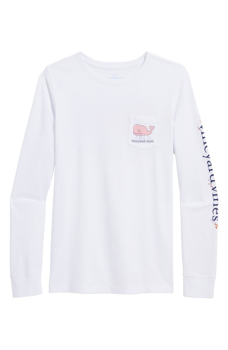 vineyard vines Thanksgiving Whale Long Sleeve Cotton Graphic Pocket T-Shirt, Main, color, 