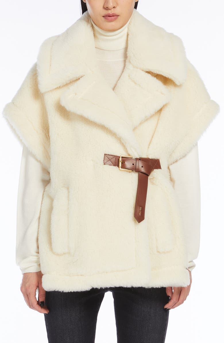 Max Mara Belted Teddy Bear Cape, Main, color, 