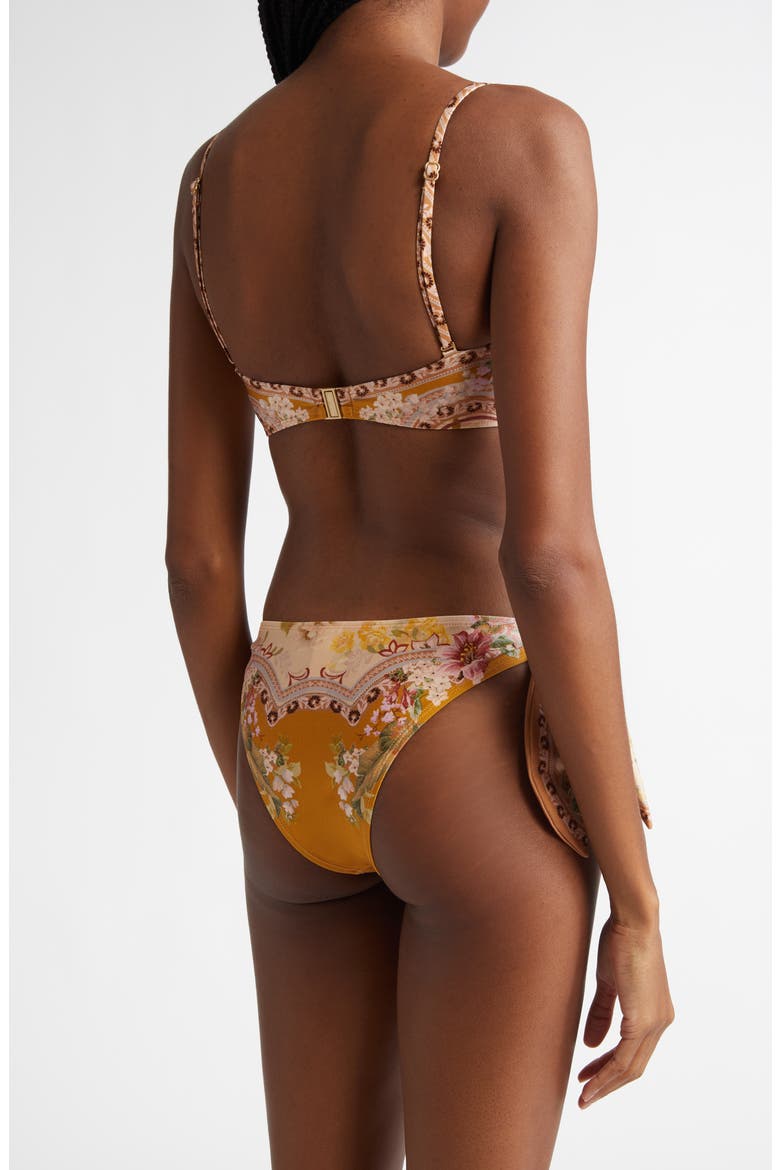 Wylie Scarf Tie Two-Piece Swimsuit, Alternate, color, MUSTARD FLORAL