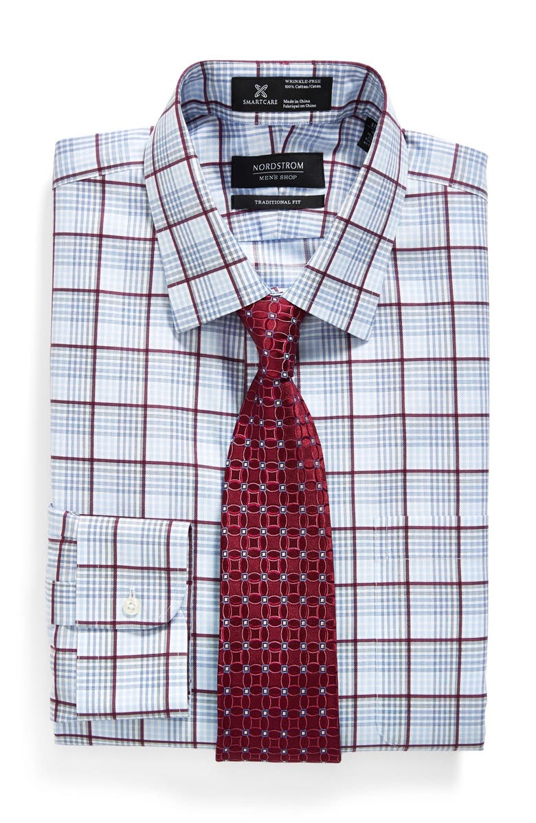 NORDSTROM MEN'S SHOP Nordstrom Smartcare<sup>™</sup> Traditional Fit Plaid Dress Shirt, Alternate, color,