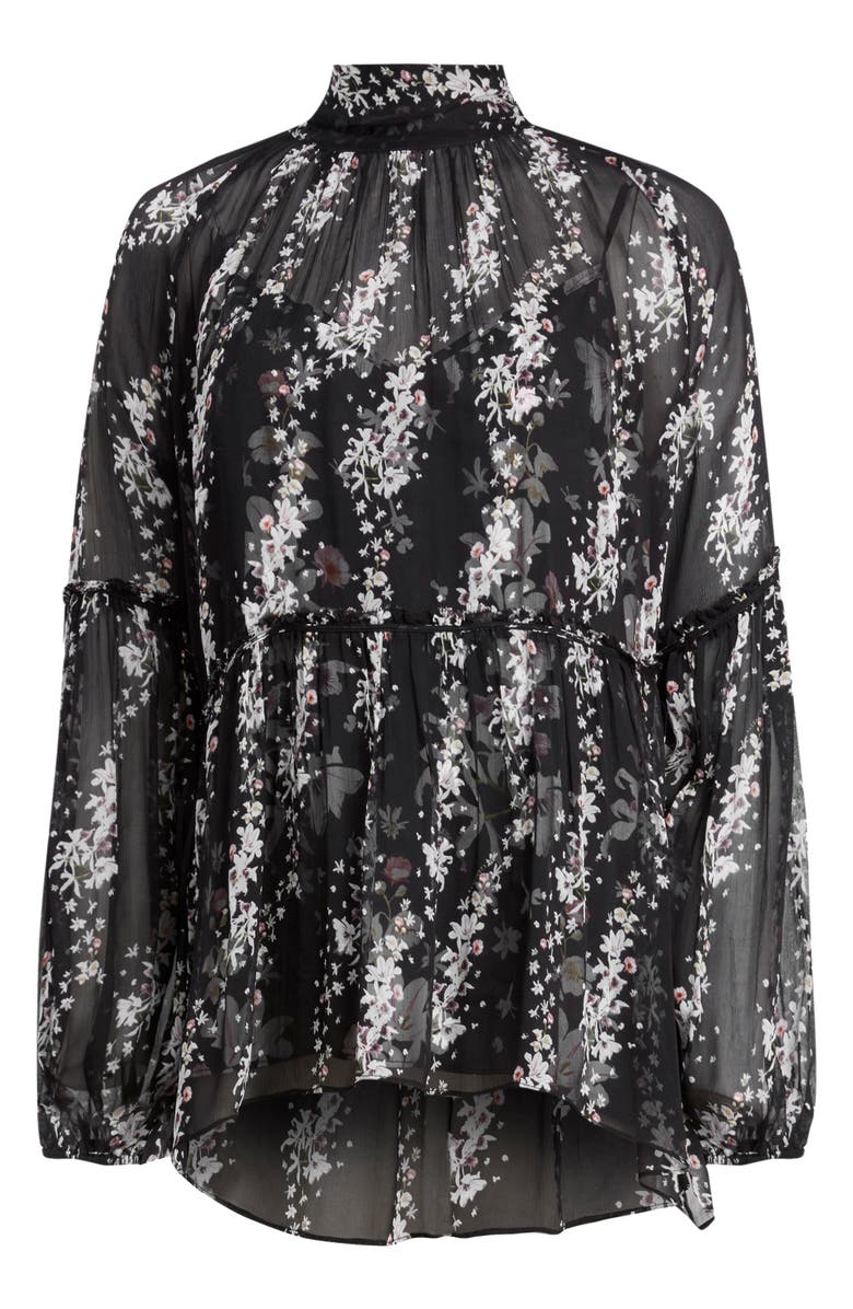AllSaints Eimear Cultivar Blouse, Alternate, color, Black
