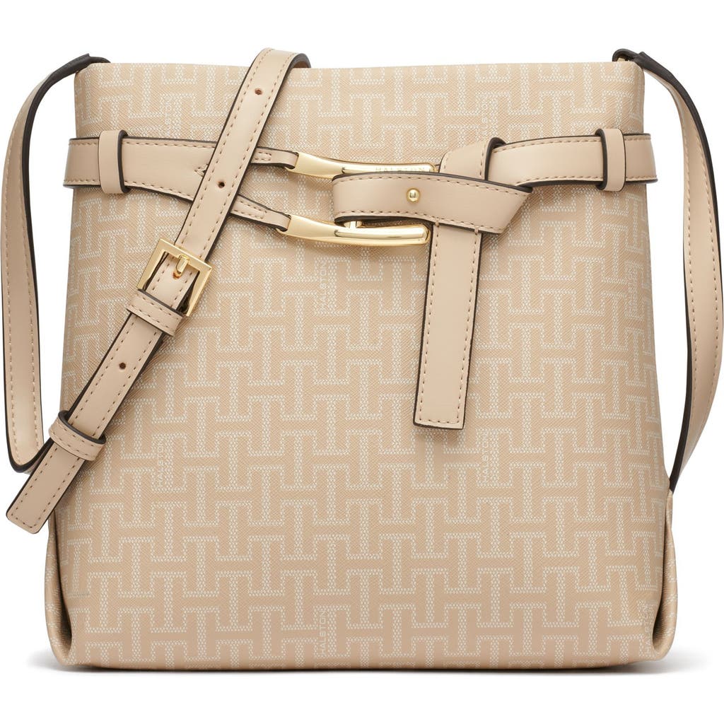 Shop Halston Tasha Crossbody Bag In Desert Sand/cream
