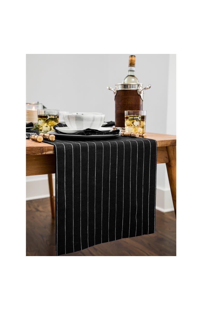 Solino Home Linen Table Runner for Dining Table, Holiday and Everyday Table Decor - Pinstripe, Alternate, color, 