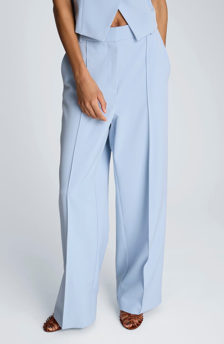 Kenneth Cole High Waist Pintuck Wide Leg Pants, Alternate, color, Blue Dawn