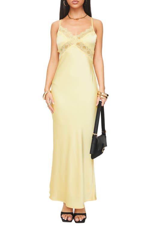 PRINCESS POLLY PRINCESS POLLY TREASURE LACE INSET BIAS CUT SATIN SLIPDRESS