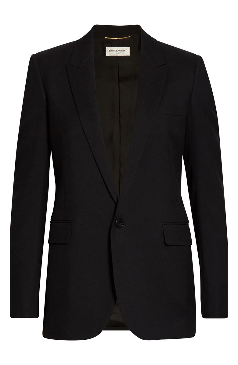 Saint Laurent One-Button Jacket, Alternate, color, Noir