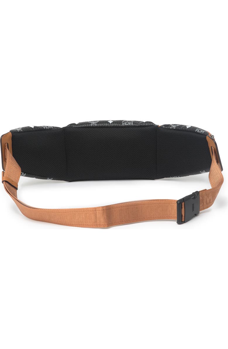 MCM Logo Print 3 Section Belt Bag, Alternate, color,