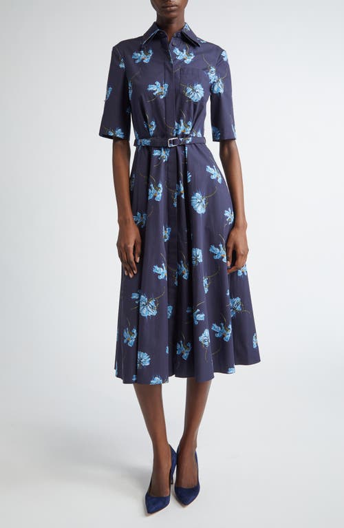EMILIA WICKSTEAD EMILIA WICKSTEAD RUBIE BELTED COTTON POPLIN MIDI SHIRTDRESS