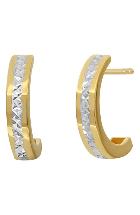 14K Gold Diamond-Cut Hoop Earrings - (Nordstrom Exclusive)