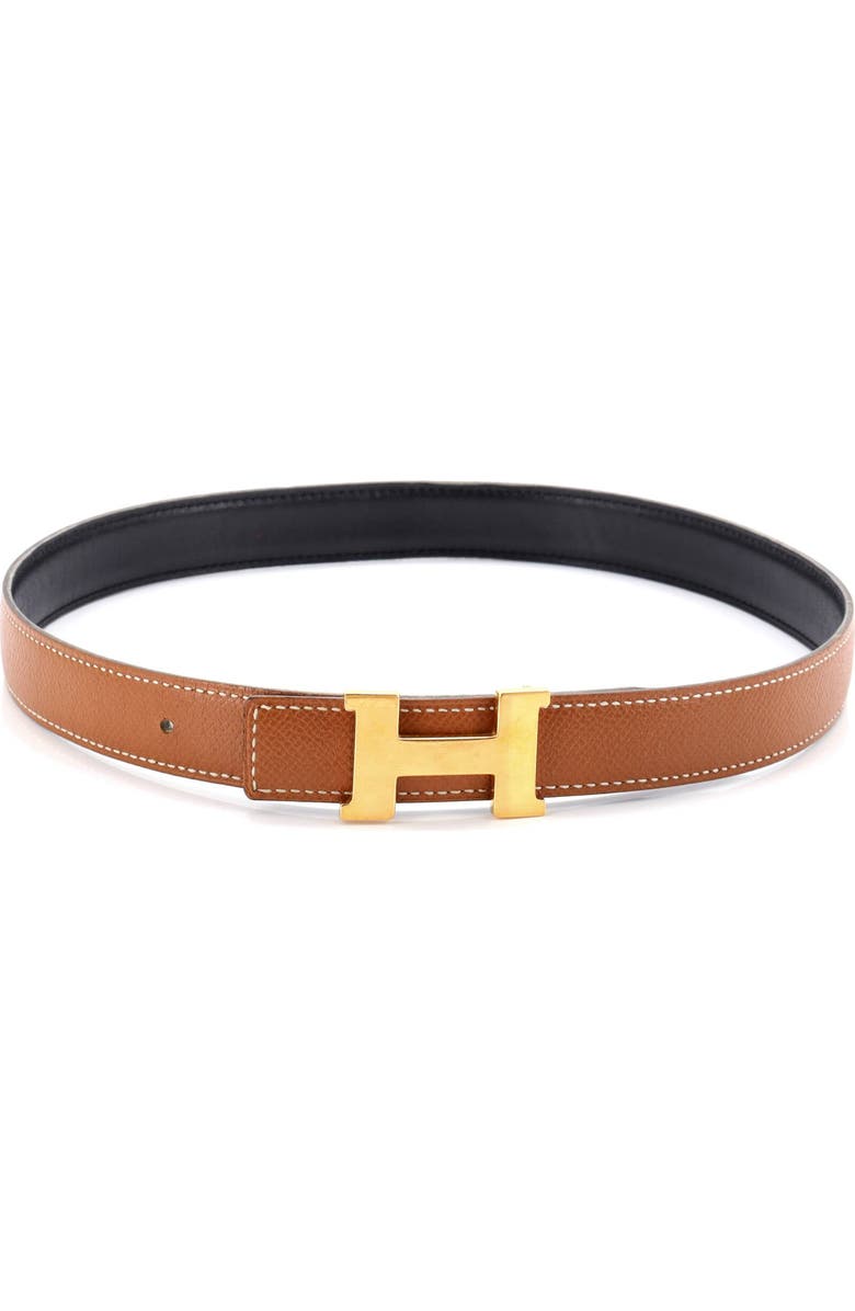 Pre-Owned Hermes Constance Reversible Belt Leather Thin, Alternate, color, Brown