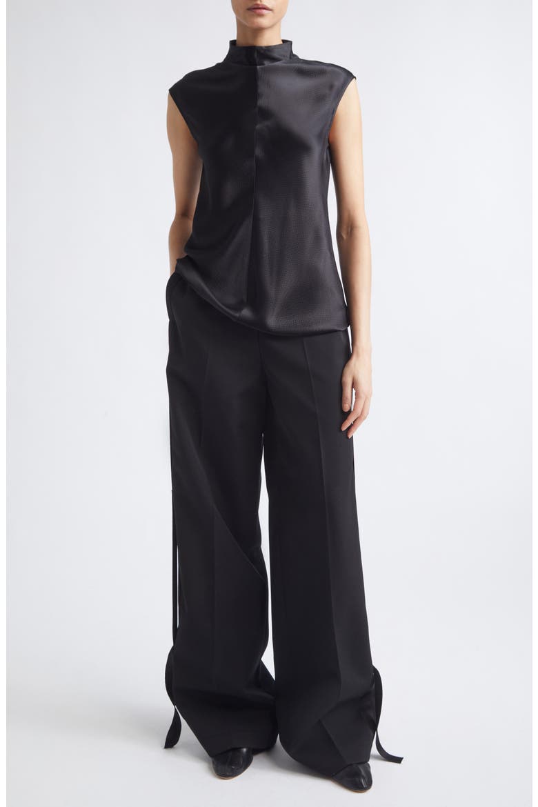 Rhea Sleeveless High Neck Top, Alternate, color, BLACK