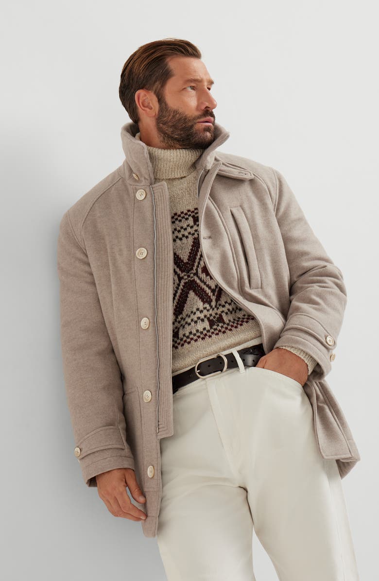 Brunello Cucinelli Cashmere parka, Alternate, color, Bark