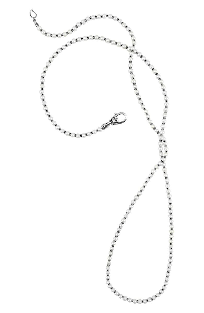 LAGOS 'Luna' Long Micro Bead & Pearl Necklace, Main, color, 