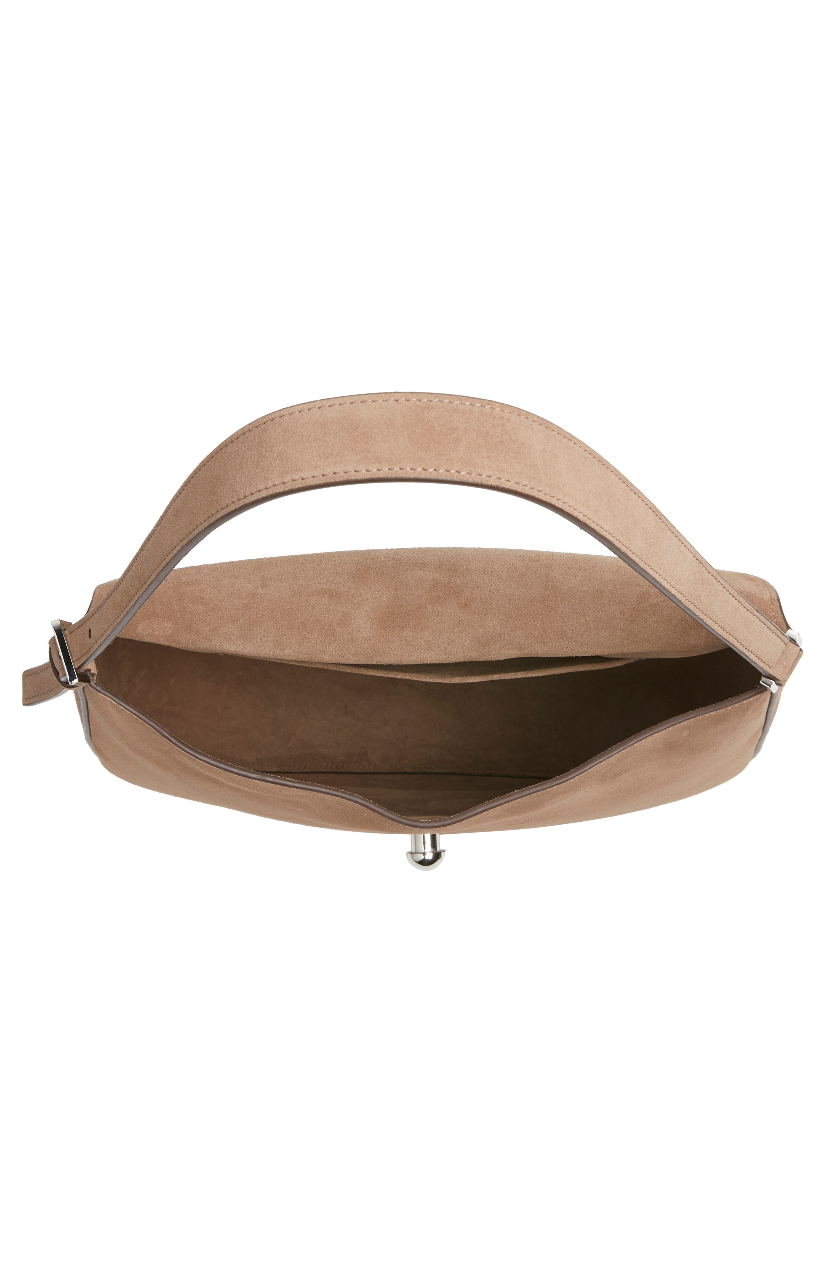 Large Tondo Suede Hobo Bag, Alternate, color, TAUPE