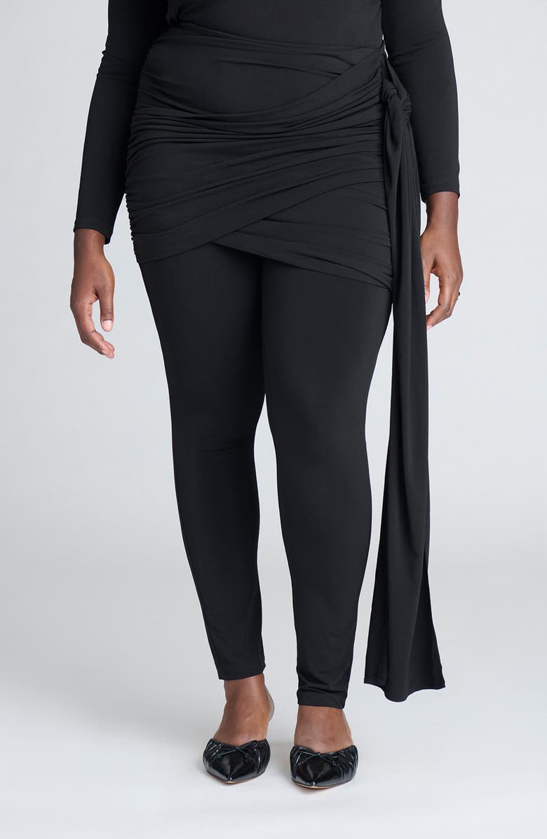 ELOQUII Drape Detail Leggings, Main, color,