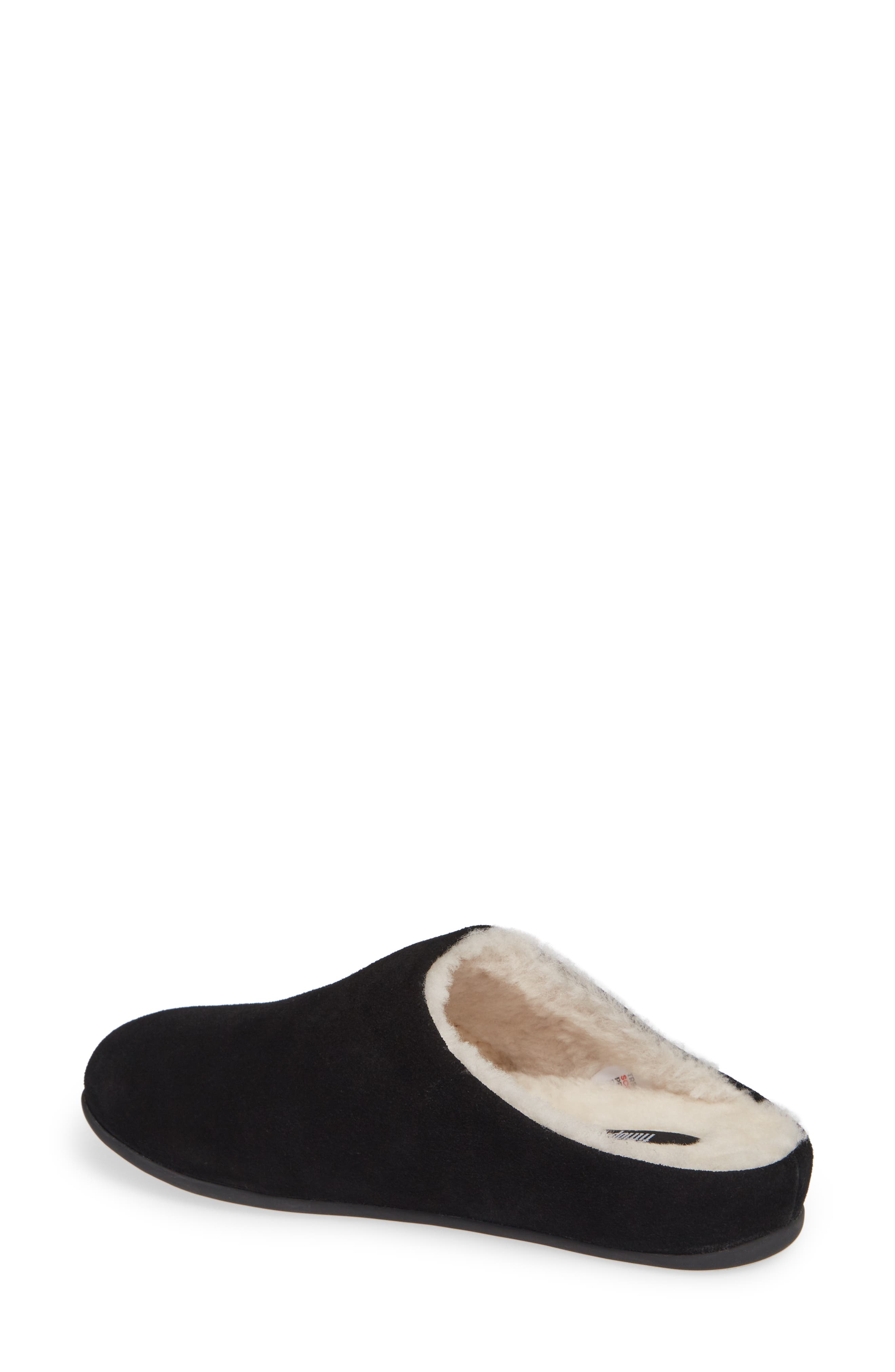 Chrissy Genuine Shearling Lined Mule, Alternate, color, BLACK SUEDE
