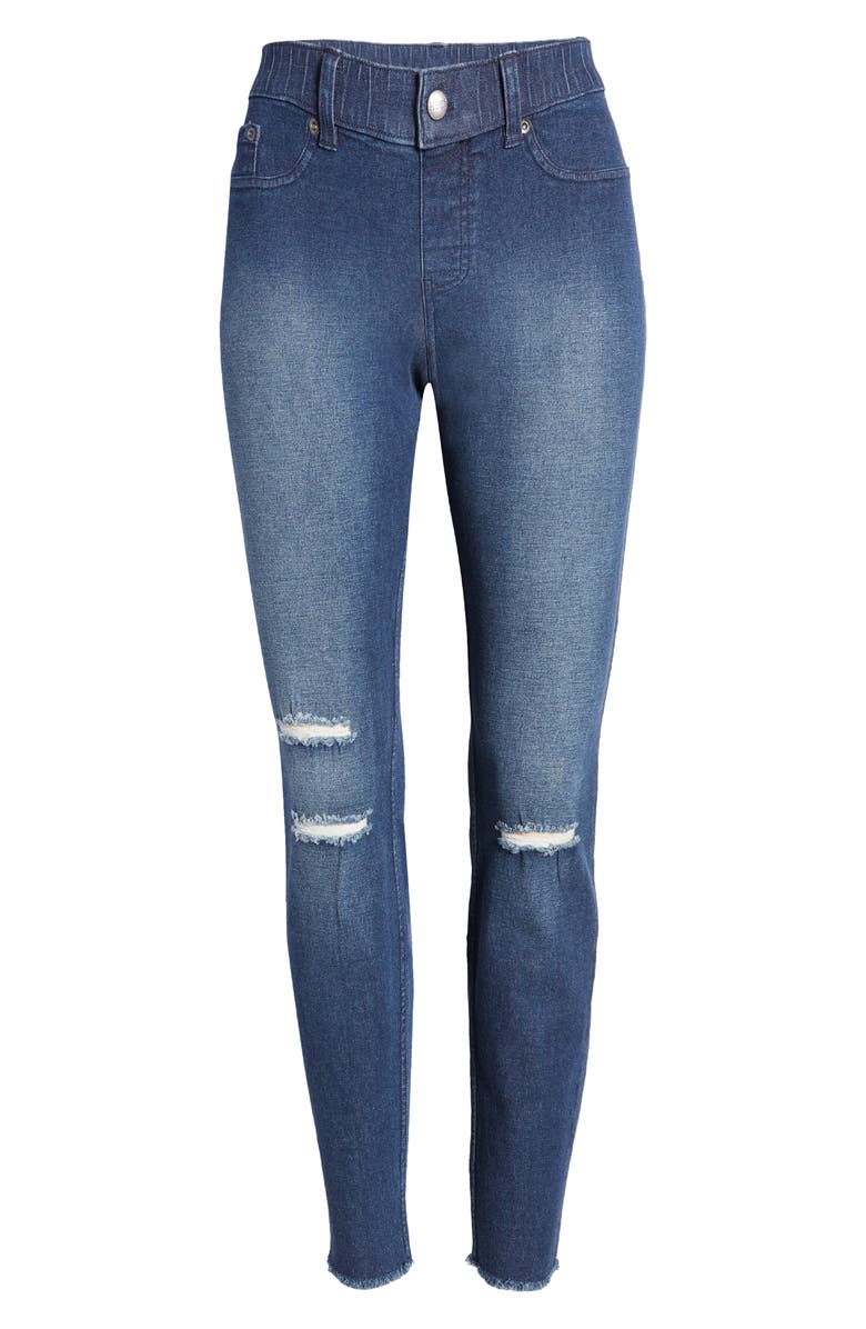 Hue Ripped Denim Leggings, Alternate, color,