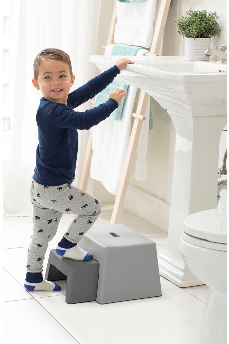 Double-Up Step Stool, Alternate, color, GRAY
