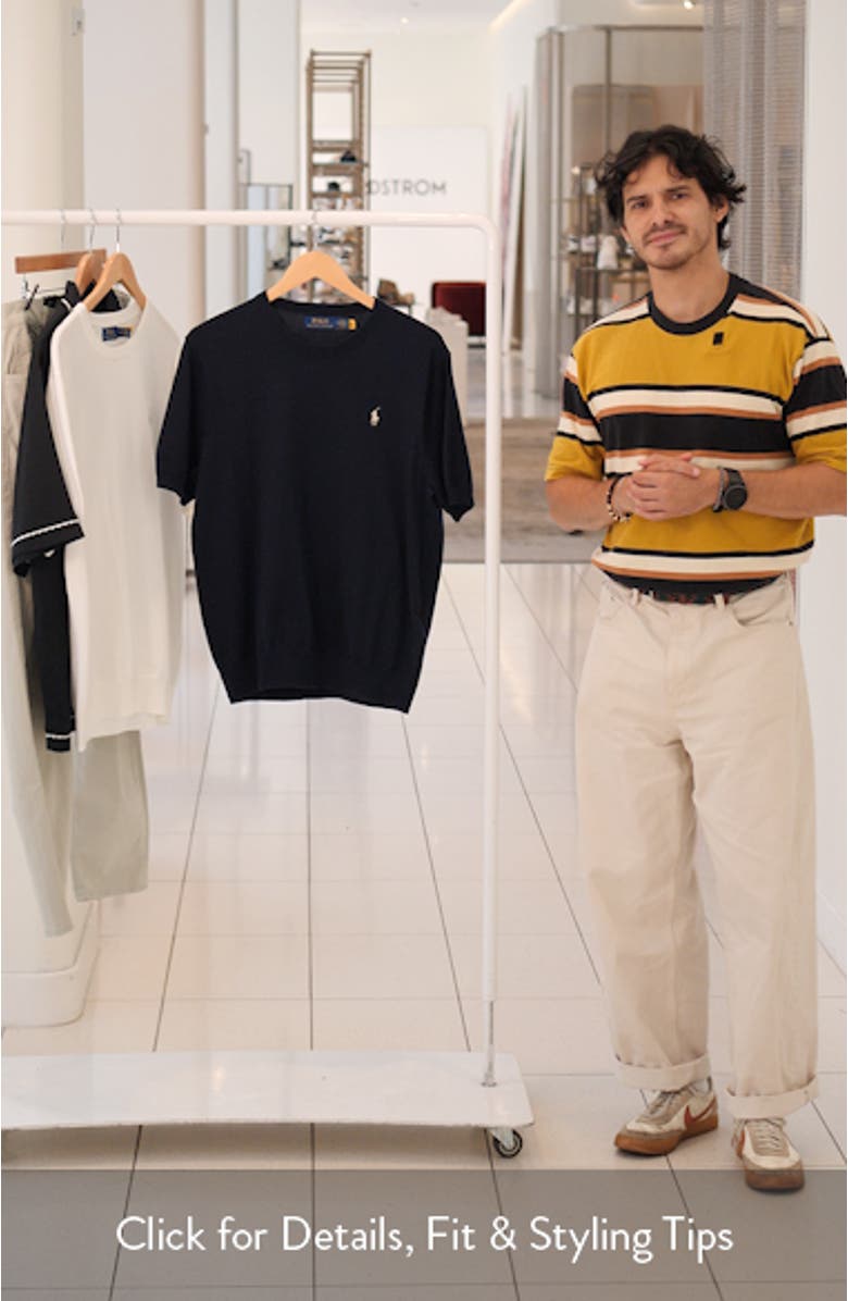 Short Sleeve Cotton Crewneck Sweater, sales video thumbnail