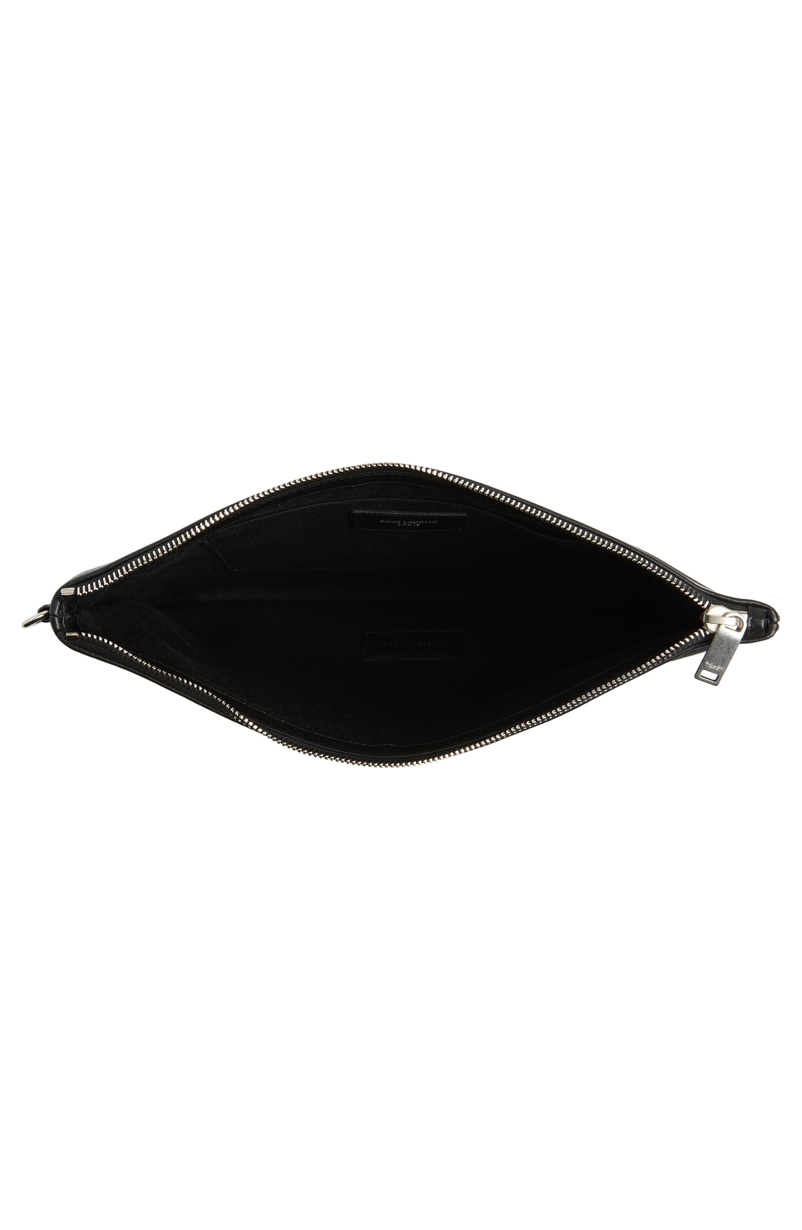 Saint Laurent Rive Gauche Canvas Pouch, Alternate, color, 