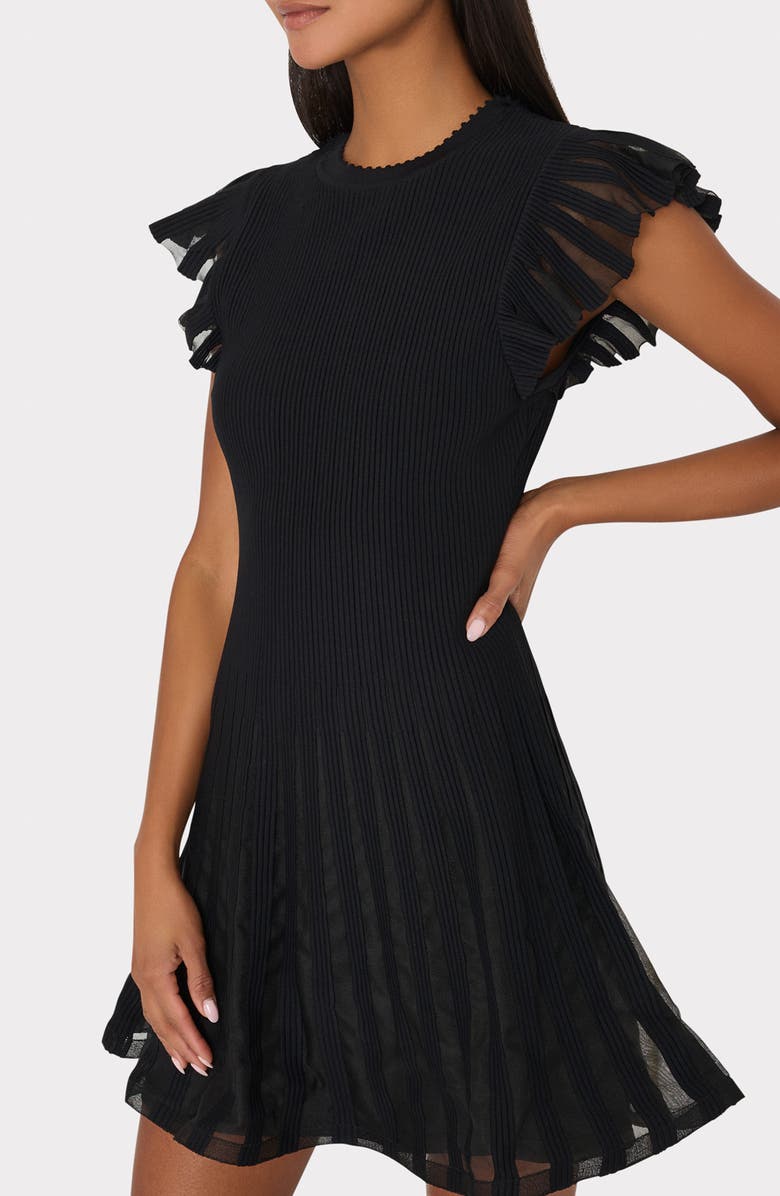 Milly Flutter Sleeve Flare Knit Minidress, Alternate, color, 