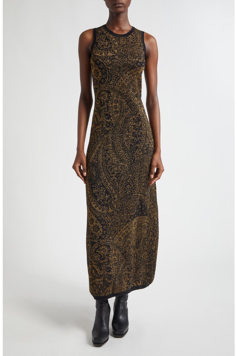 Metallic Paisley Knit Dress, Alternate, color, MULTICOLOR BLACK BASE