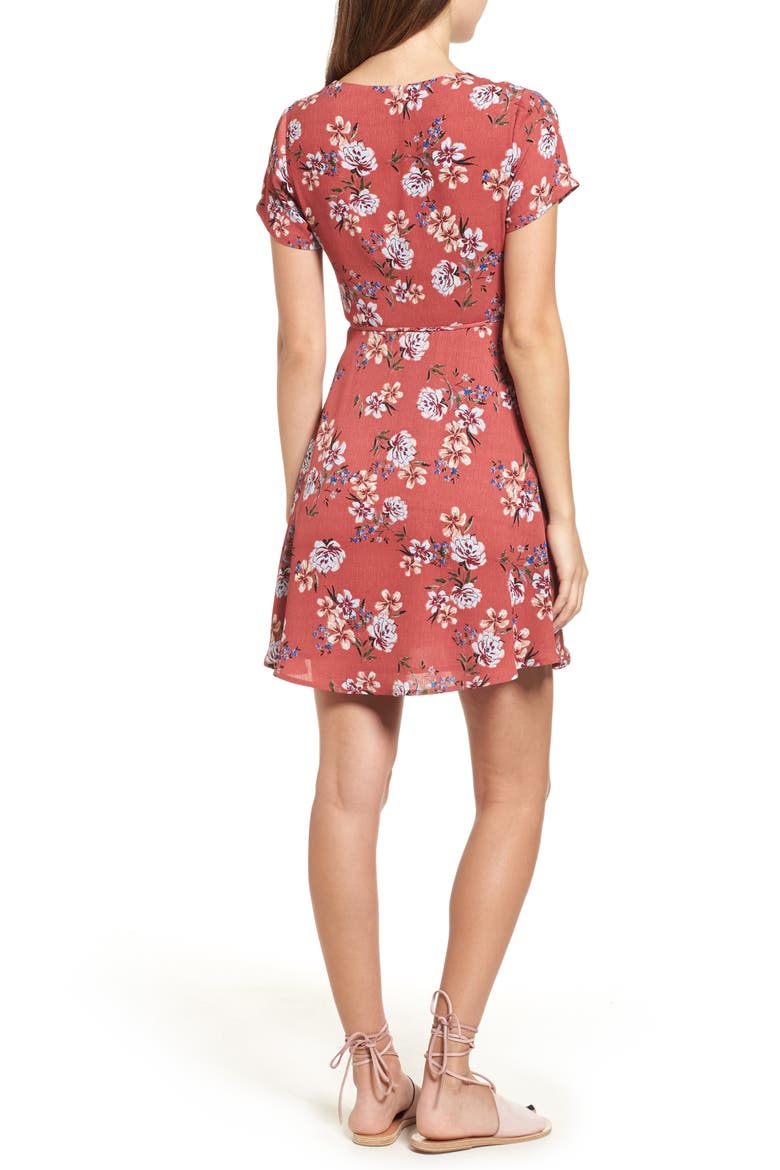 Olivia Wrap Dress, Alternate, color, DUSTY ROSE BLUE