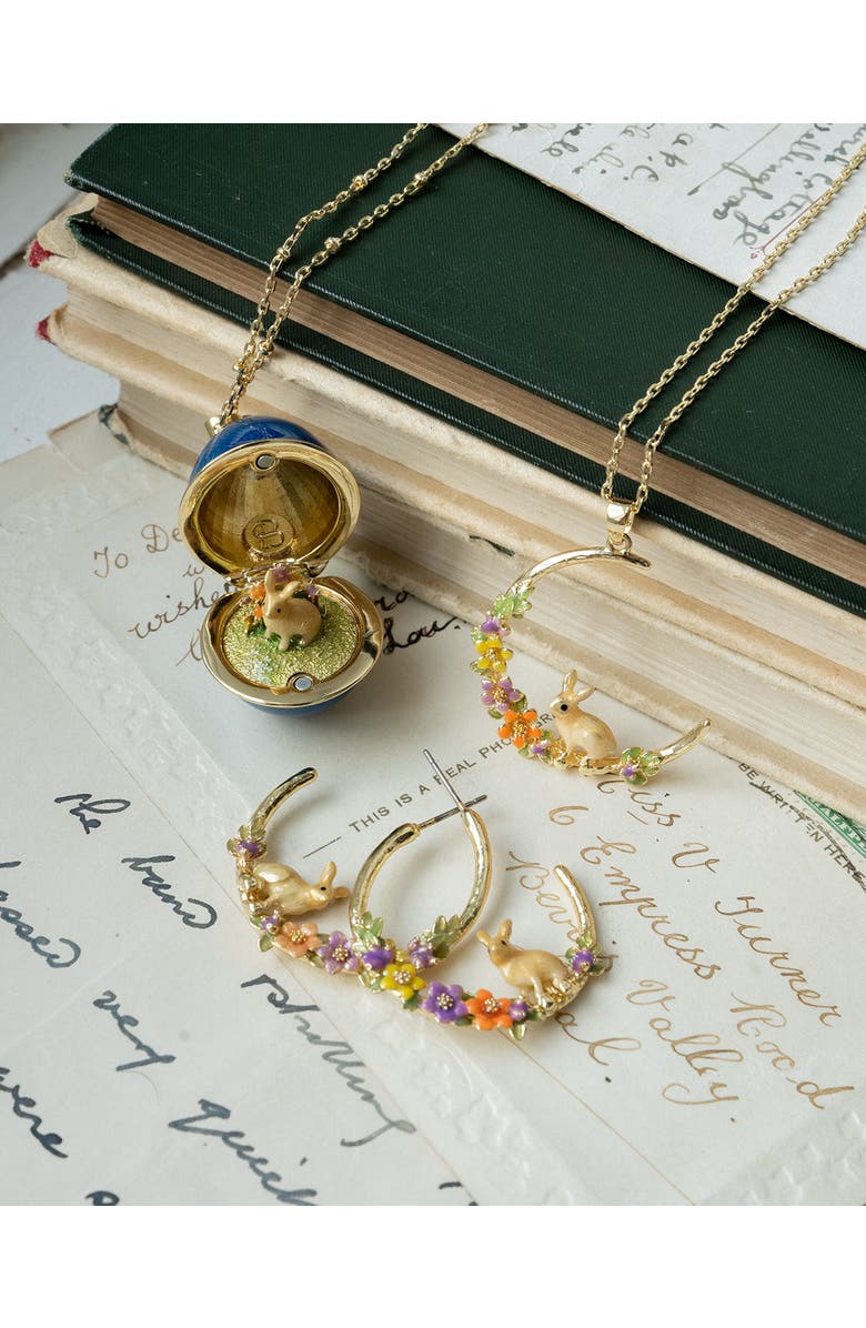 Bill Skinner Studio Flower Rabbit Hoops, Alternate, color, Rabbit