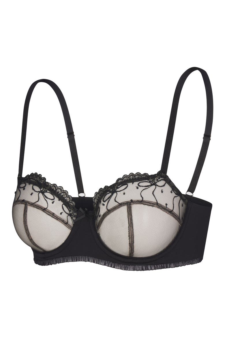 Loveline Balconette Bra, Alternate, color, BLACK CAVIAR