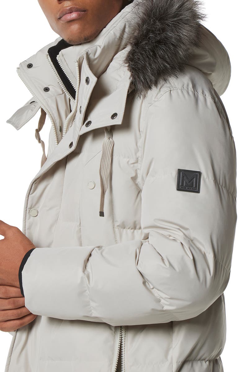 Andrew Marc Gattaca Faux Fur Trim Parka, Alternate, color, Moon