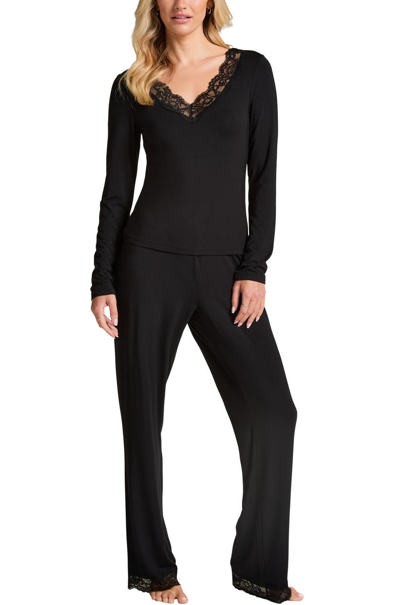 Hunkemöller Pajama Set, Main, color, Black