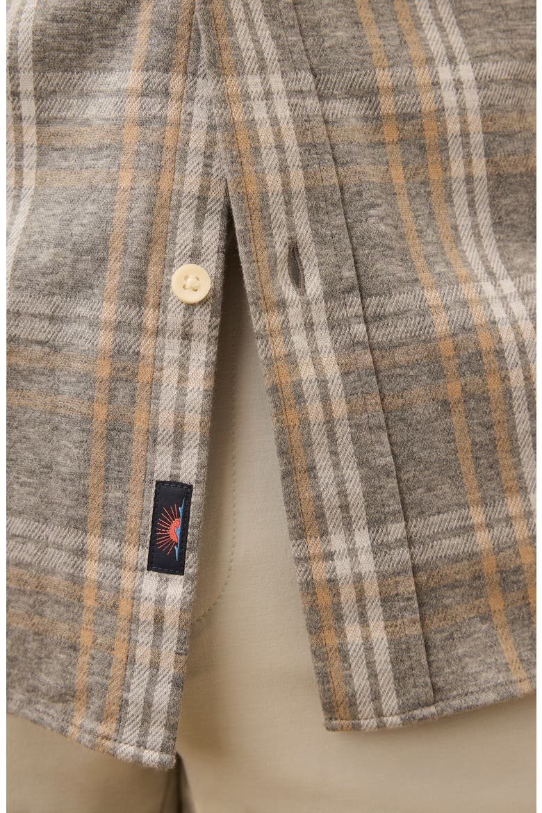 Coastline Knit Button-Down Shirt, Alternate, color, DUNE ASH PLAID
