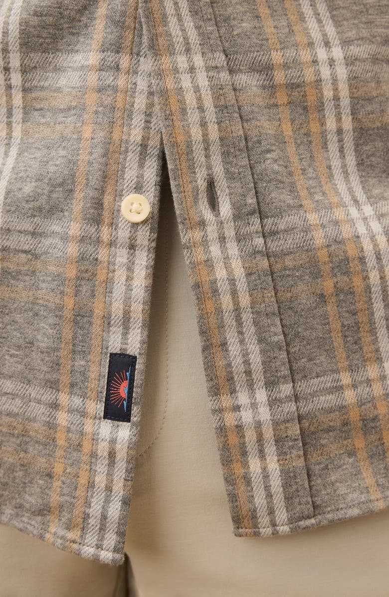Faherty Coastline Knit Button-Down Shirt, Alternate, color, Dune Ash Plaid