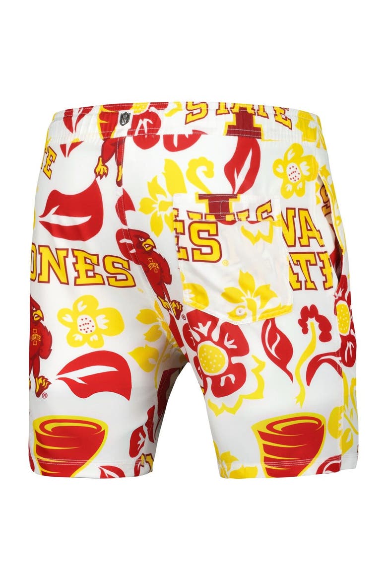 Men's Wes & Willy  White Iowa State Cyclones Vault Tech Swimming Trunks, Alternate, color, White