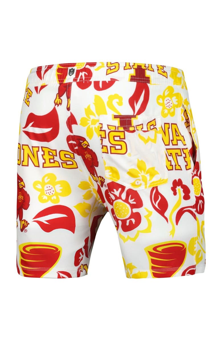Wes & Willy Men's Wes & Willy White Iowa State Cyclones Vault Tech Swimming Trunks, Alternate, color, White