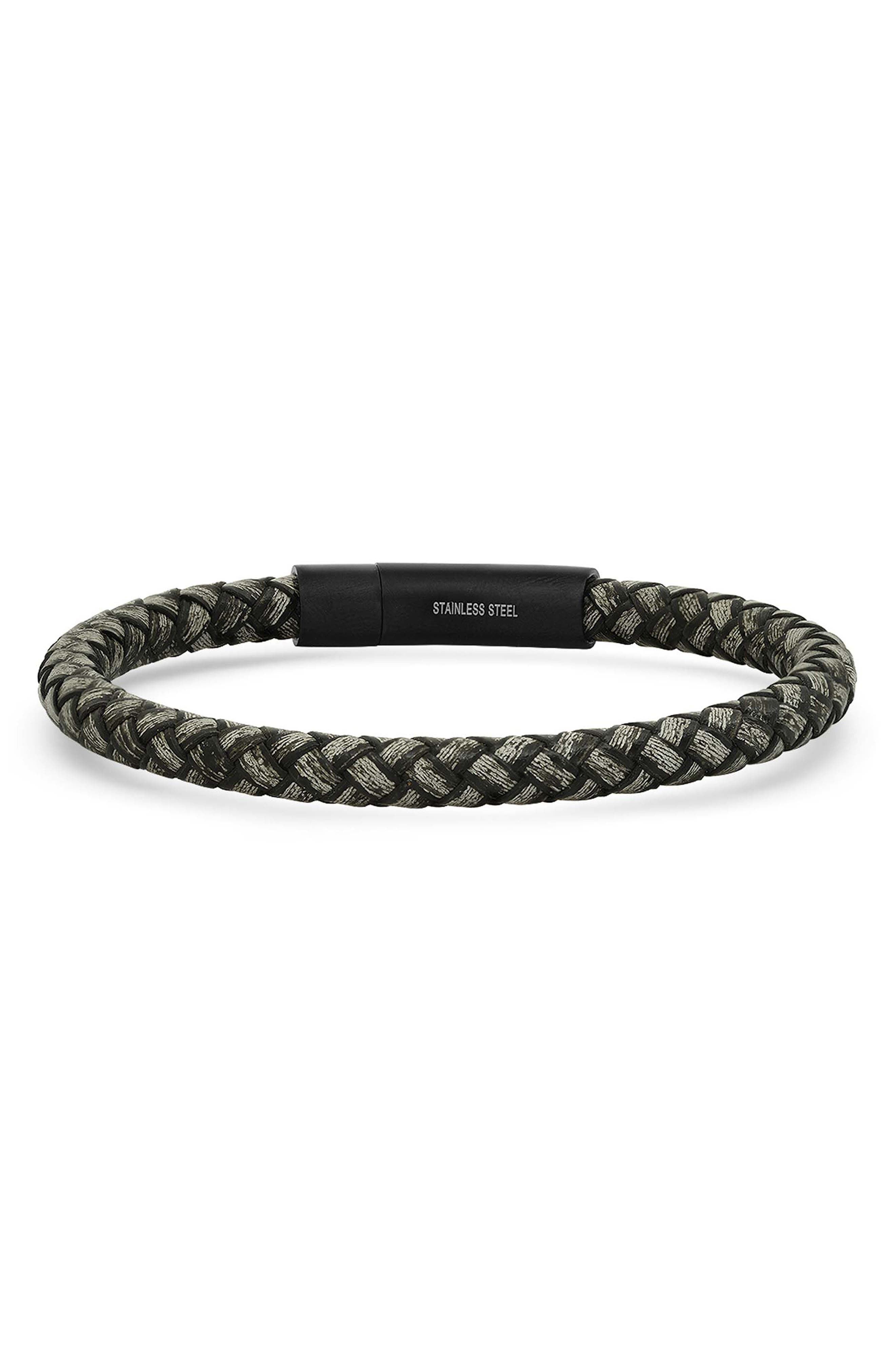 STEELTIME Men's Braided Leather Bracelet