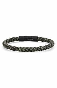 STEELTIME Men's Braided Leather Bracelet