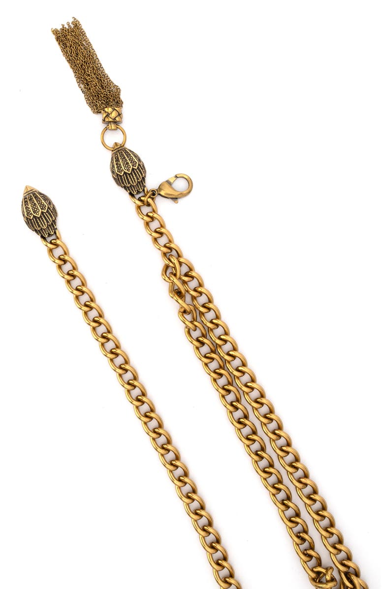 Kurt Geiger London Tassel Chain Belt, Alternate, color, Antique Brass