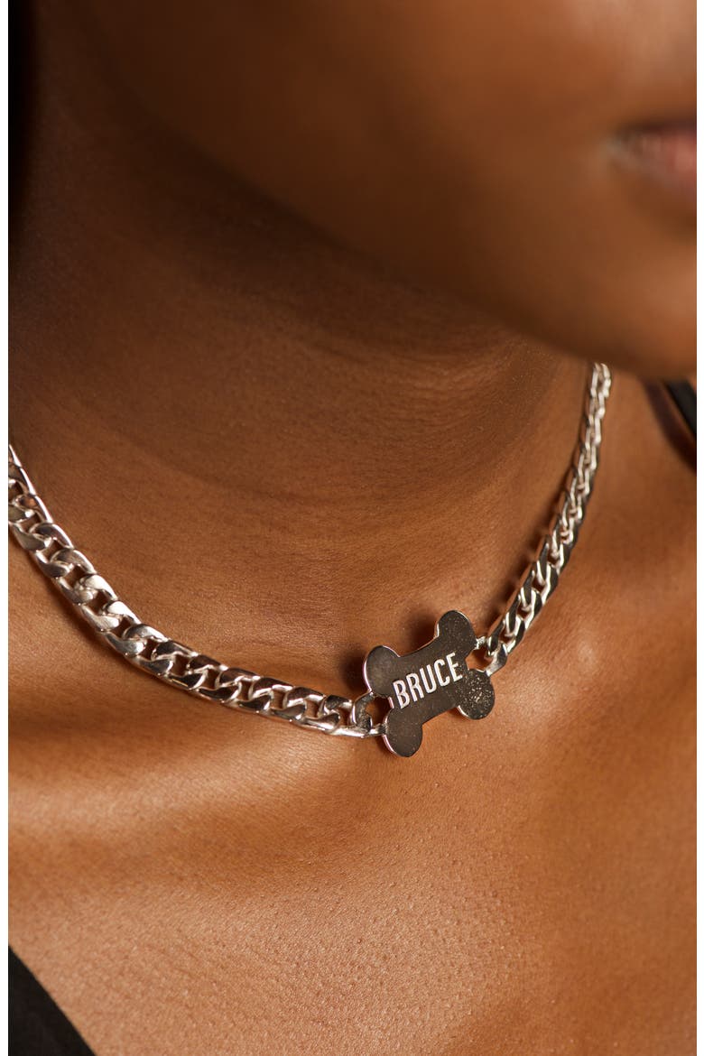 Birds of Prey Billie Valentine Harley's Bruce Curb Chain Choker Necklace, Alternate, color, SILVER