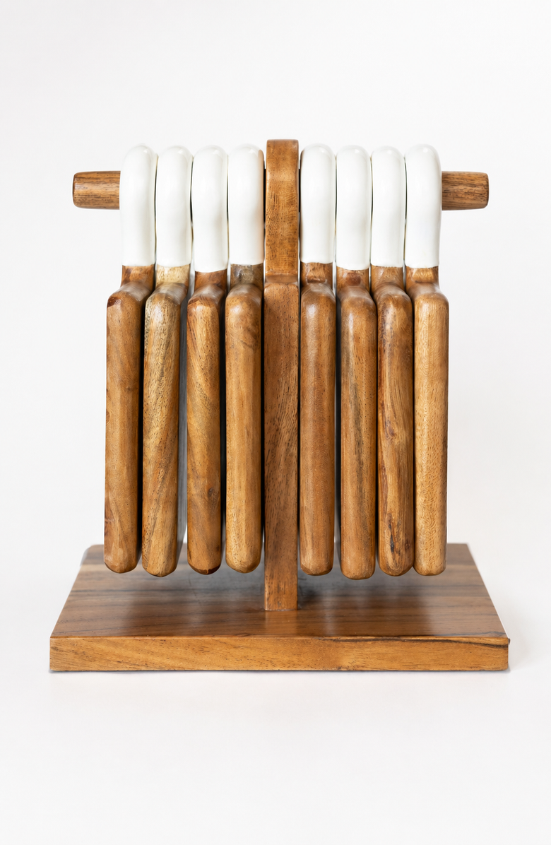 Jeanne Fitz Wood + White Collection Acacia Wood mini Charcuterie Board, Set of 8, Alternate, color, White, Brown