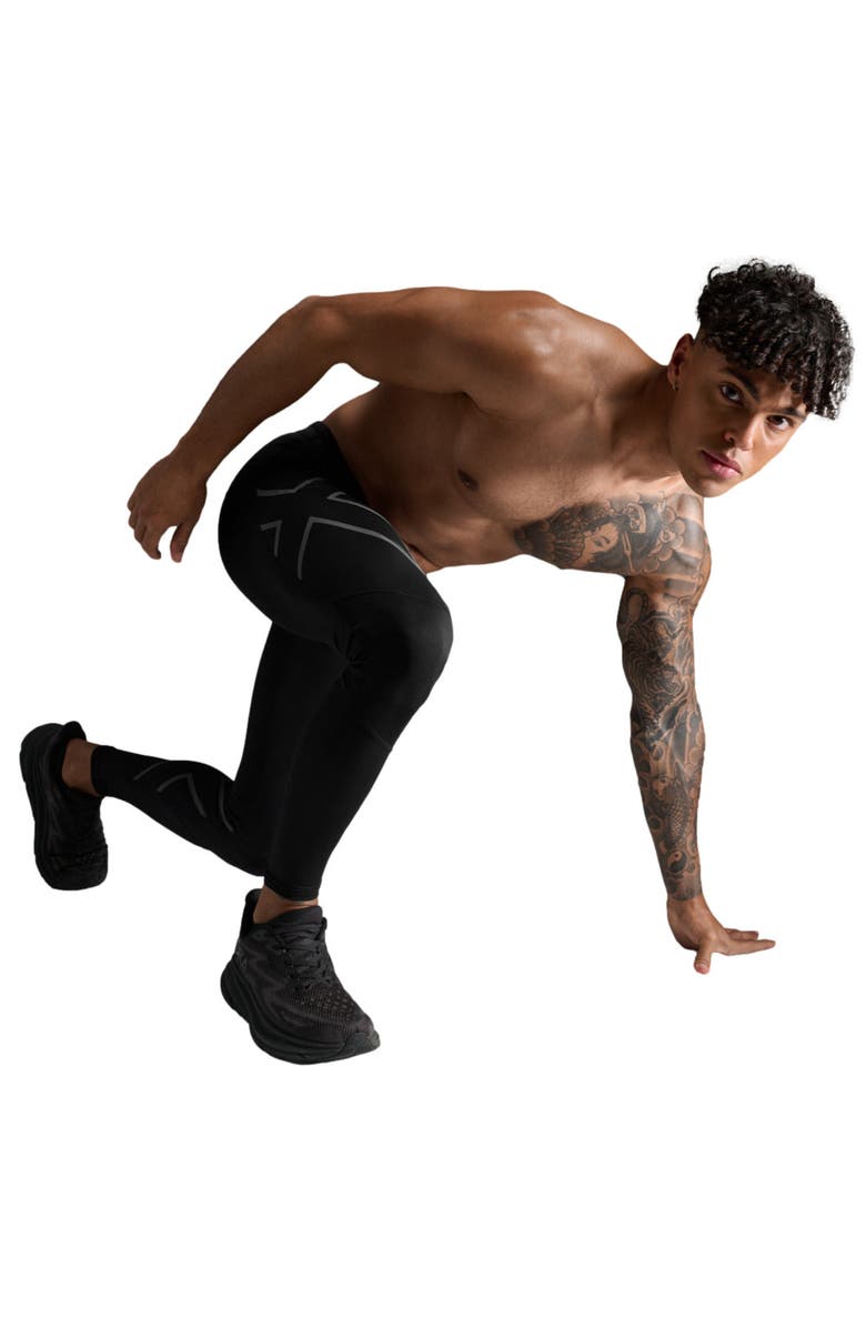 2XU Men's Ignition Shield Compression Tights, Alternate, color, Black/Black Reflective