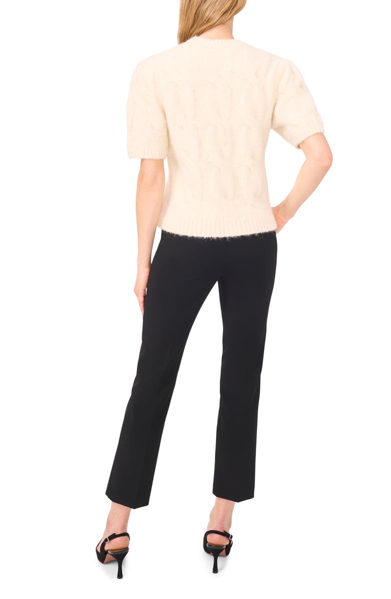 Ted Baker Laila Big Cable Short Sleeve Sweater, Alternate, color, Daisy Cream